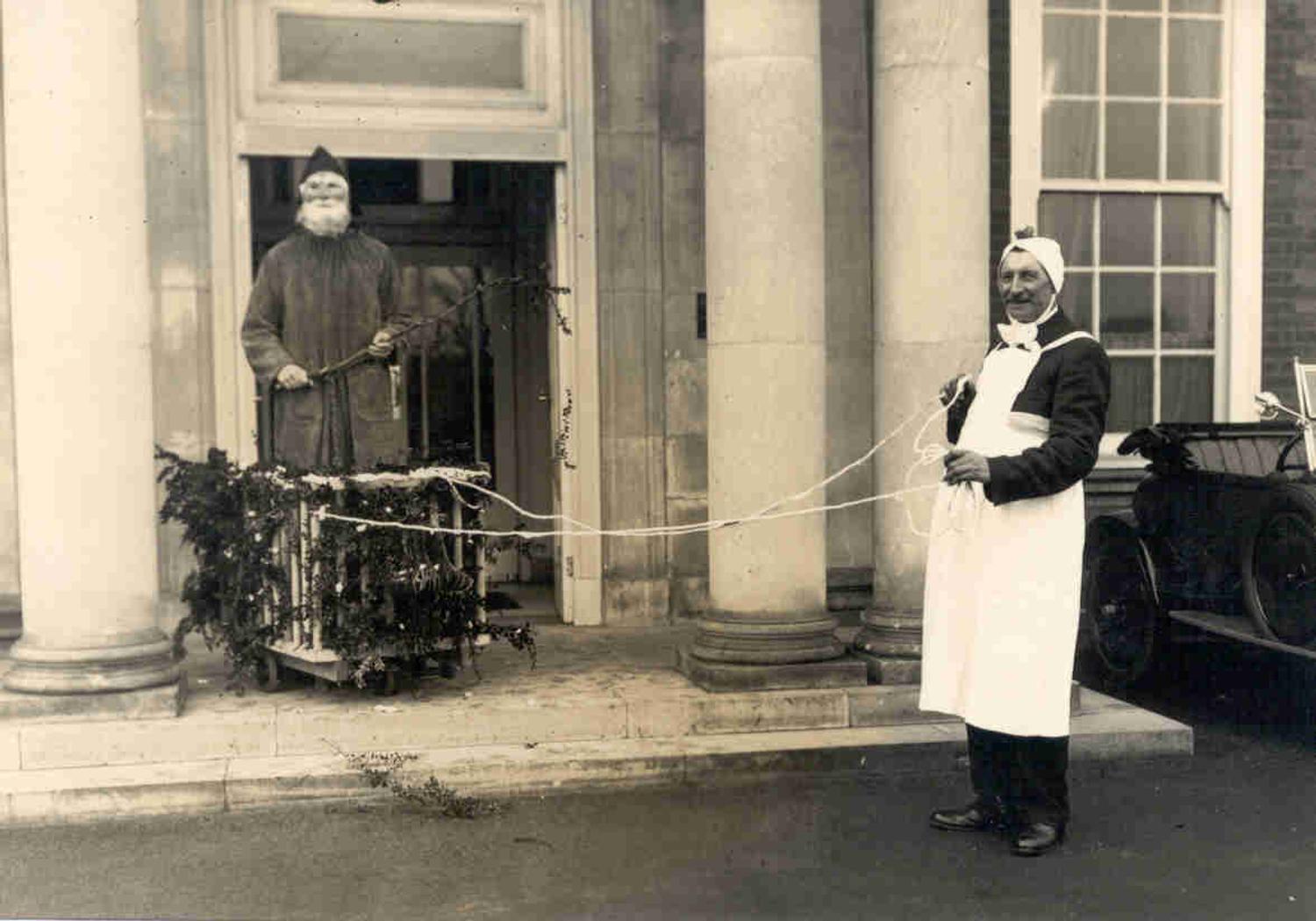 Xmas at Memorial Hospital, 1940.  Chamberlain (Porter) as Father XMas Early 1930's and Frank Alfred Taylor.