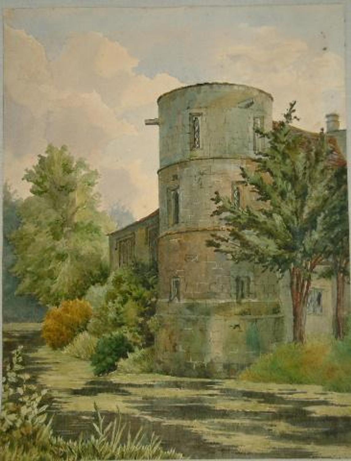 Woodcraft Castle by K.E.Colman Watercolour. PETMG:K149. Peterborough Museum & Art Gallery